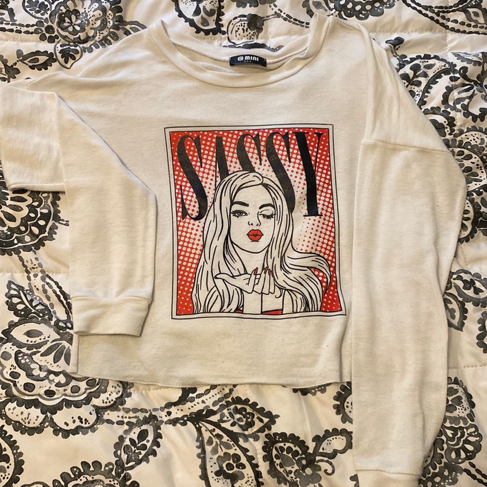 GMini Sassy Long Sleeve Crop Top